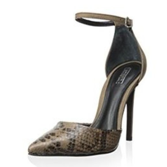 Schutz Women's Irma Ankle Strap Pump, Yucca/Black - Picture 3 of 10